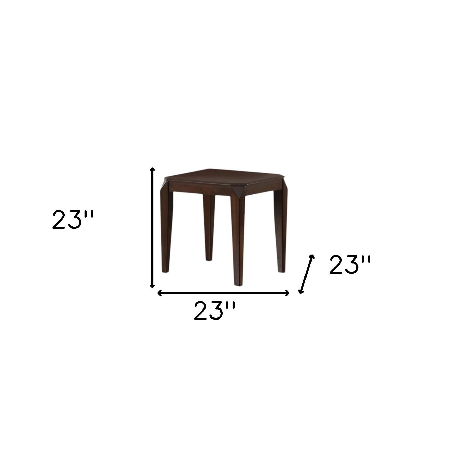 23" Dark Brown Solid Wood End Table-End-Side Tables-DECOROLALA