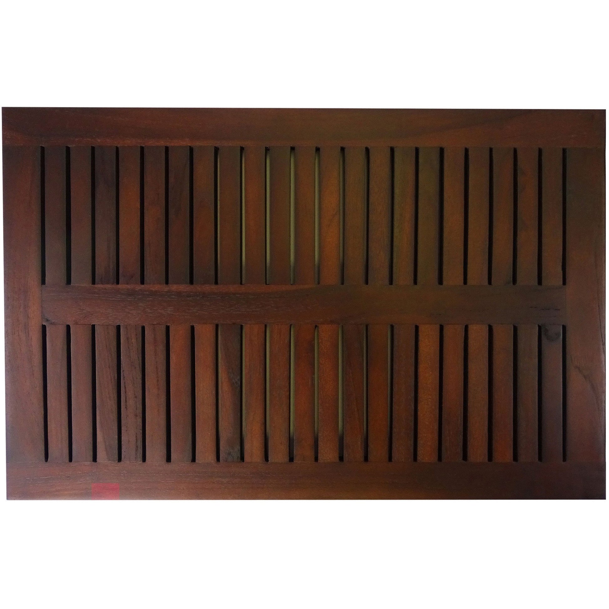 23" Dark Brown Teak Slat Bath Mat-Bath Rugs-DECOROLALA