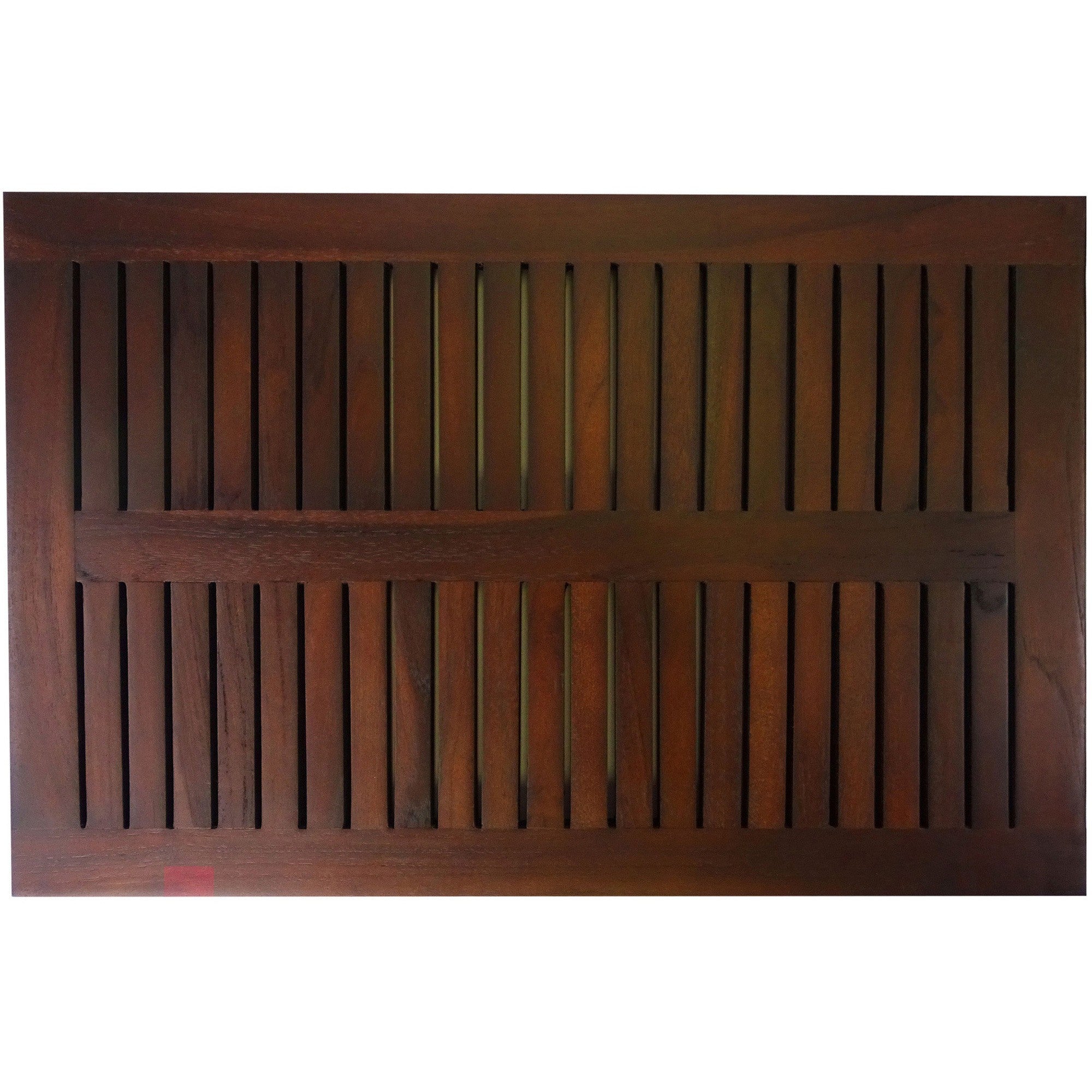 23" Dark Brown Teak Slat Bath Mat-Bath Rugs-DECOROLALA