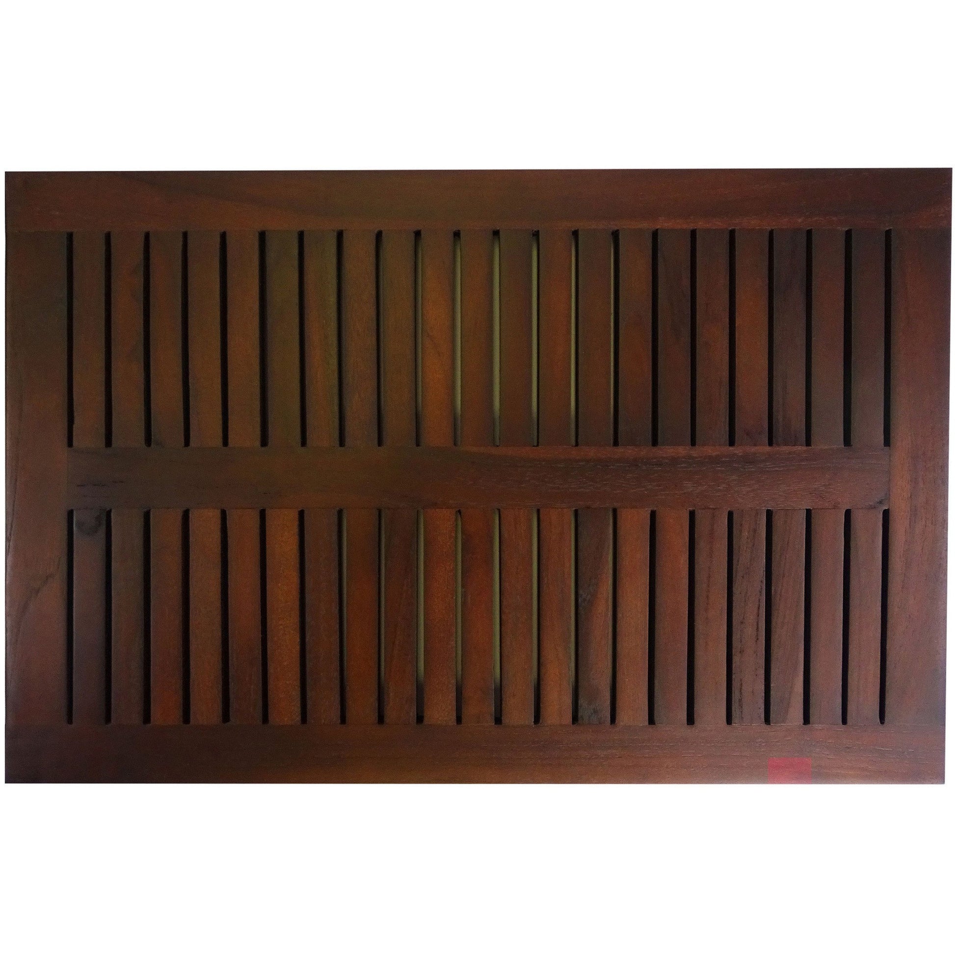 23" Dark Brown Teak Slat Bath Mat-Bath Rugs-DECOROLALA