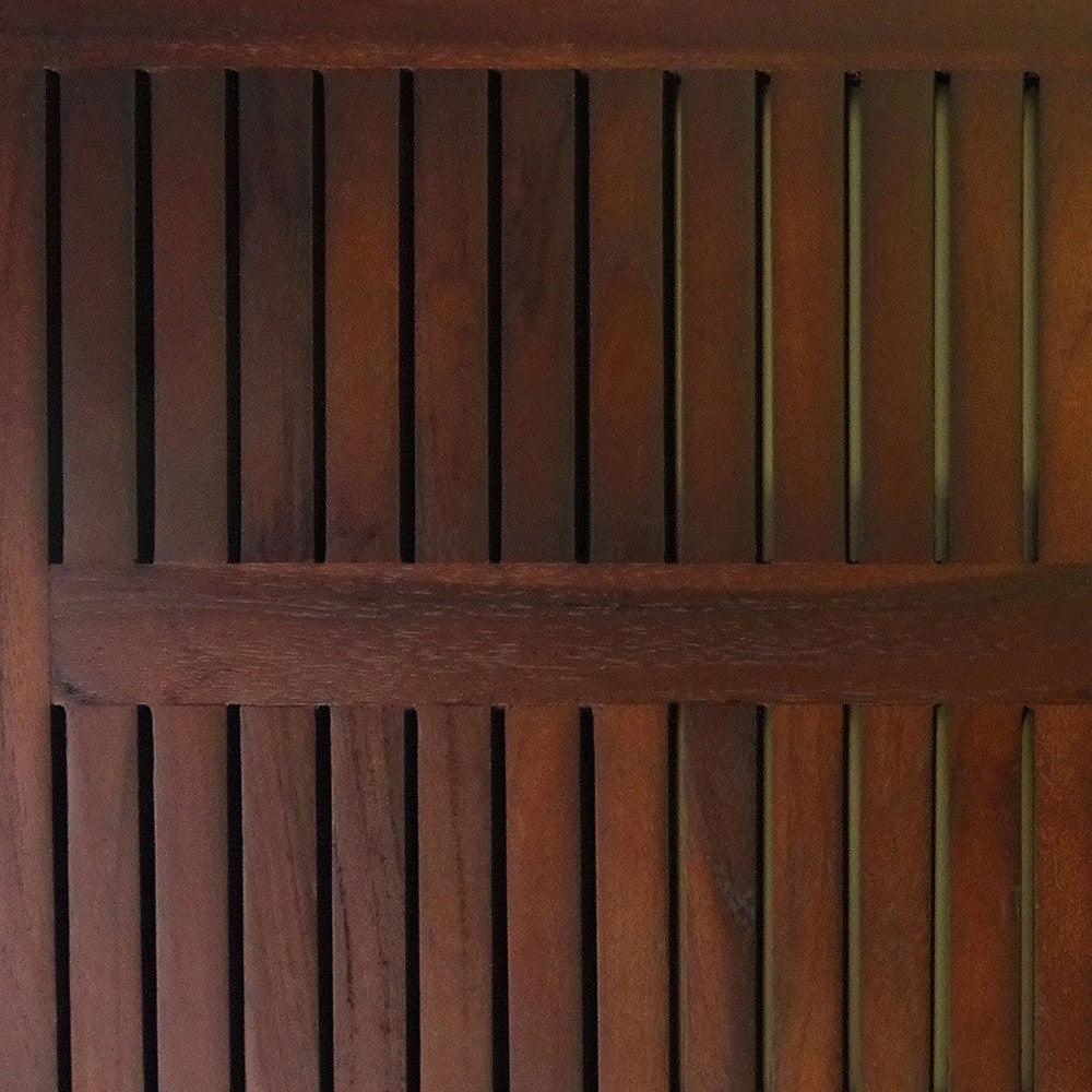 23" Dark Brown Teak Slat Bath Mat-Bath Rugs-DECOROLALA