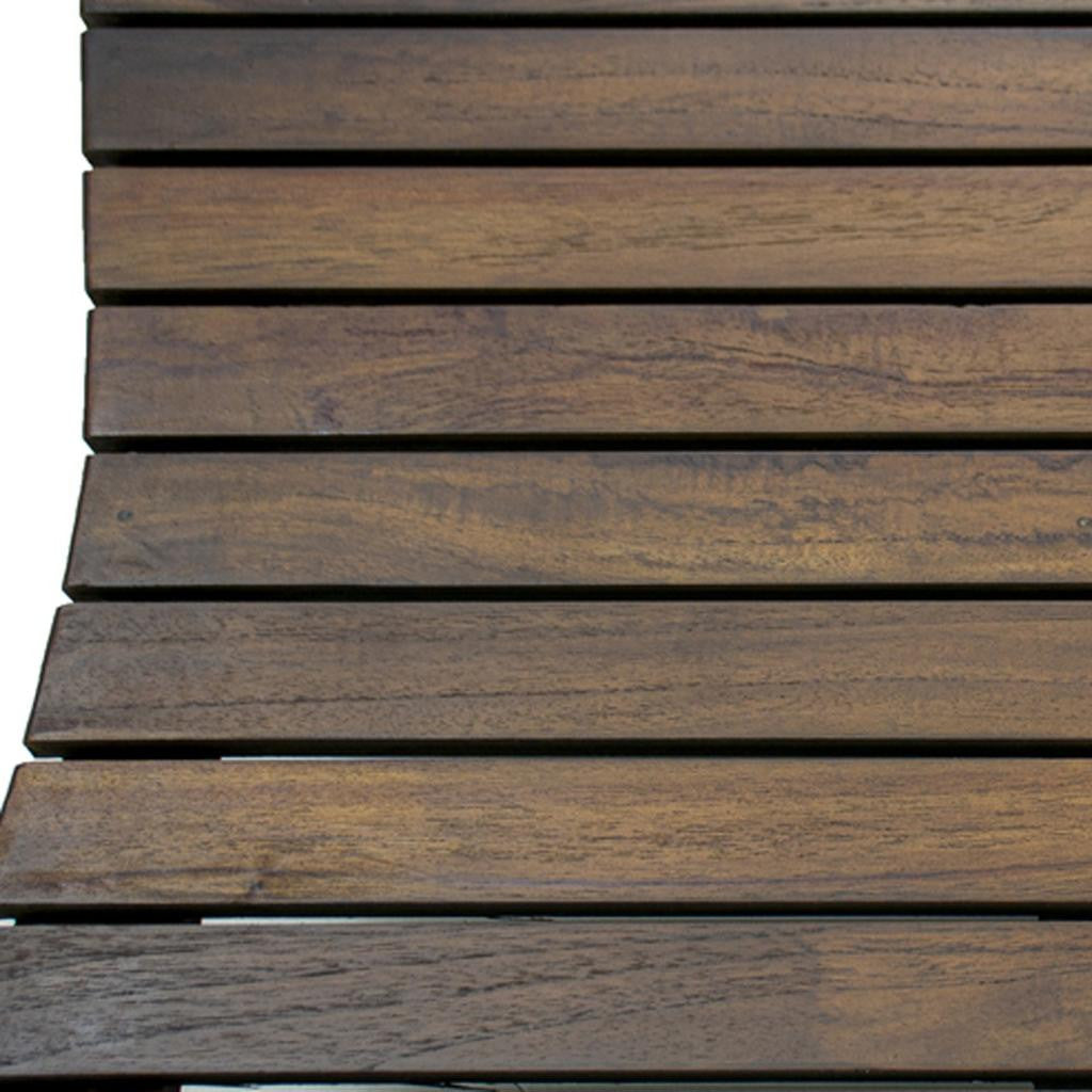 23" Dark Brown Teak Slat Non Slip Bath Mat-Bath Rugs-DECOROLALA