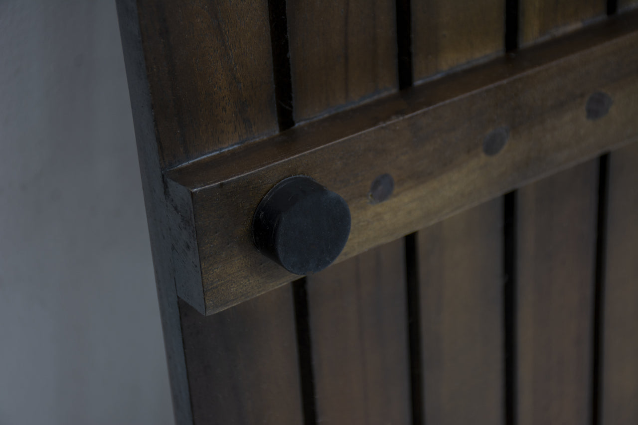 23" Dark Brown Teak Slat Non Slip Bath Mat-Bath Rugs-DECOROLALA