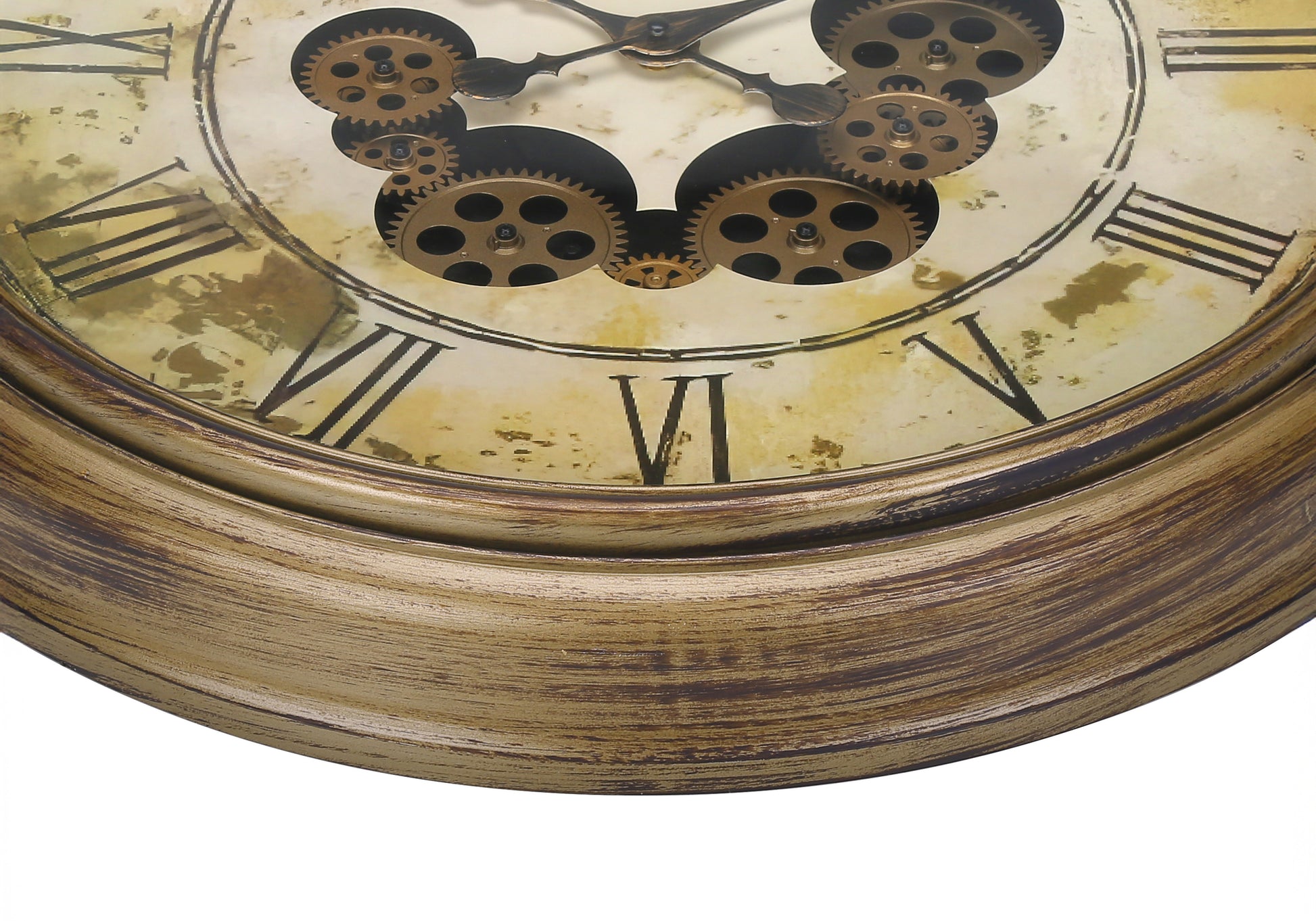 23" Gear Mechanism Wall Clock, Bronze-Clocks-DECOROLALA