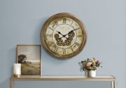 23" Gear Mechanism Wall Clock, Bronze-Clocks-DECOROLALA