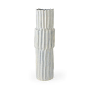 23" Gray Abstract Cylinder Ceramic Table Vase-Vases-DECOROLALA