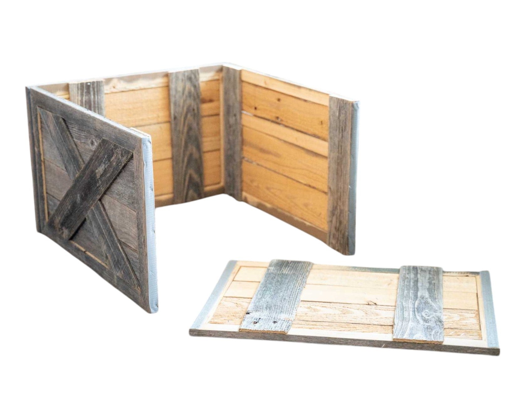 23" Gray Distressed Wood Christmas Tree Collar-Sculptures-DECOROLALA