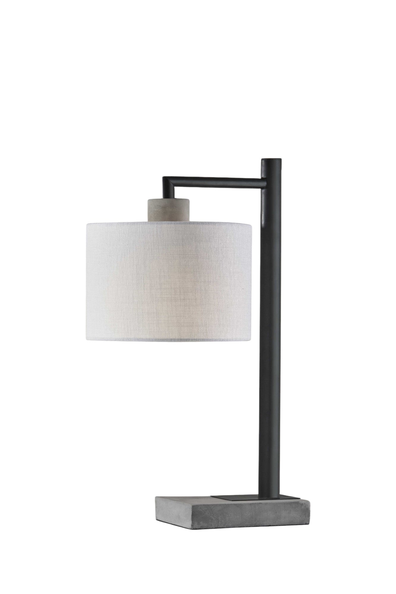 23" Gray Metal Novelty Table Lamp With White Empire Shade-Table Lamps-DECOROLALA