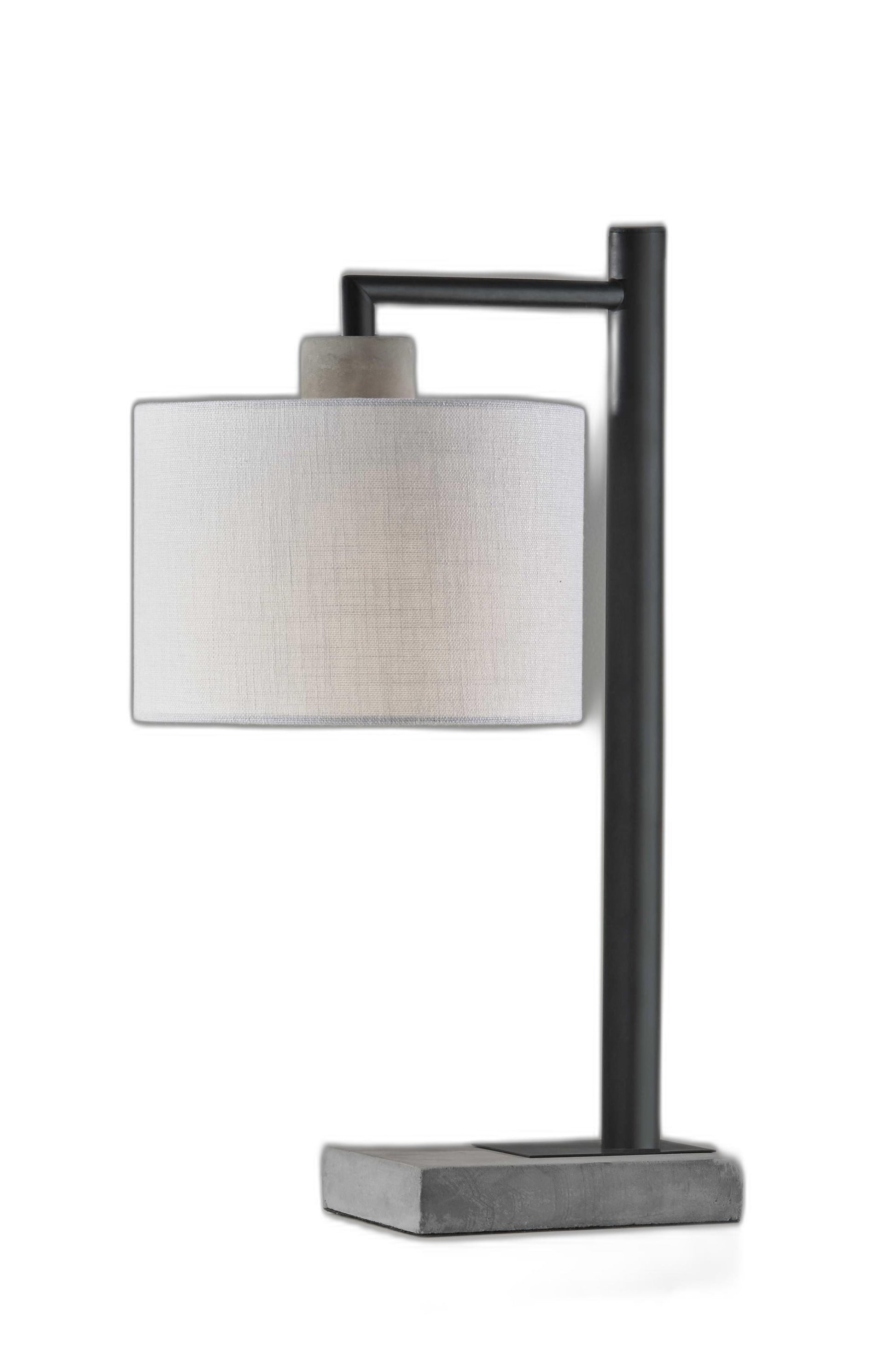 23" Gray Metal Novelty Table Lamp With White Empire Shade-Table Lamps-DECOROLALA