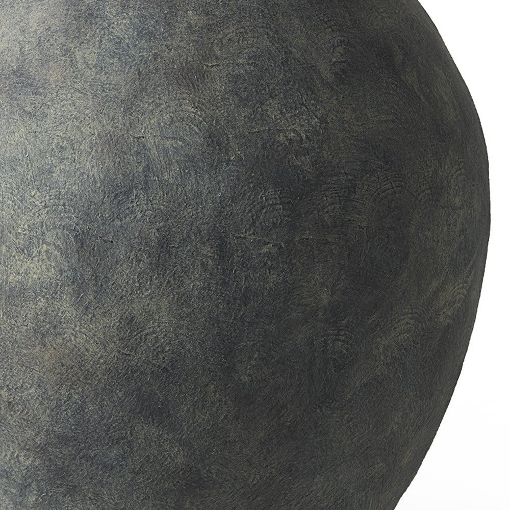23" Gray Oval Distressed Ceramic Floor Vase-Vases-DECOROLALA