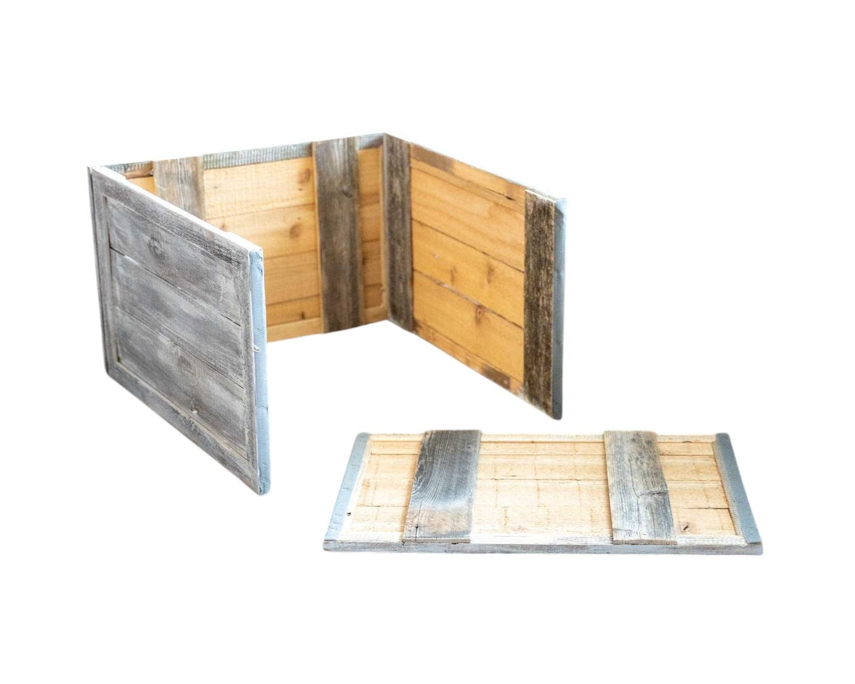 23" Gray White Wash Plank Christmas Tree Collar-Sculptures-DECOROLALA