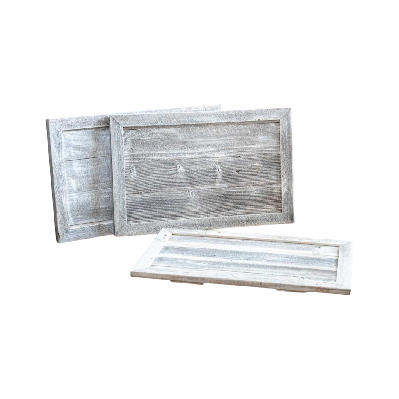 23" Gray White Wash Plank Christmas Tree Collar-Sculptures-DECOROLALA