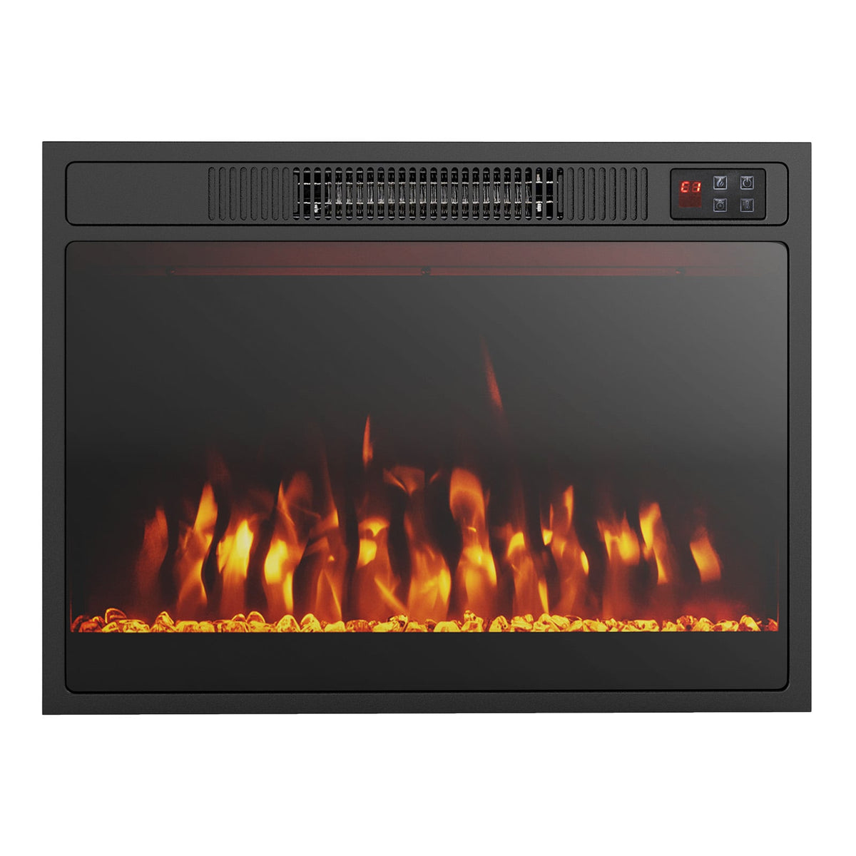23 Inches 750W/1500W Electric Fireplace Heater with Alter Flame Color and Brightness-Fireplaces-DECOROLALA