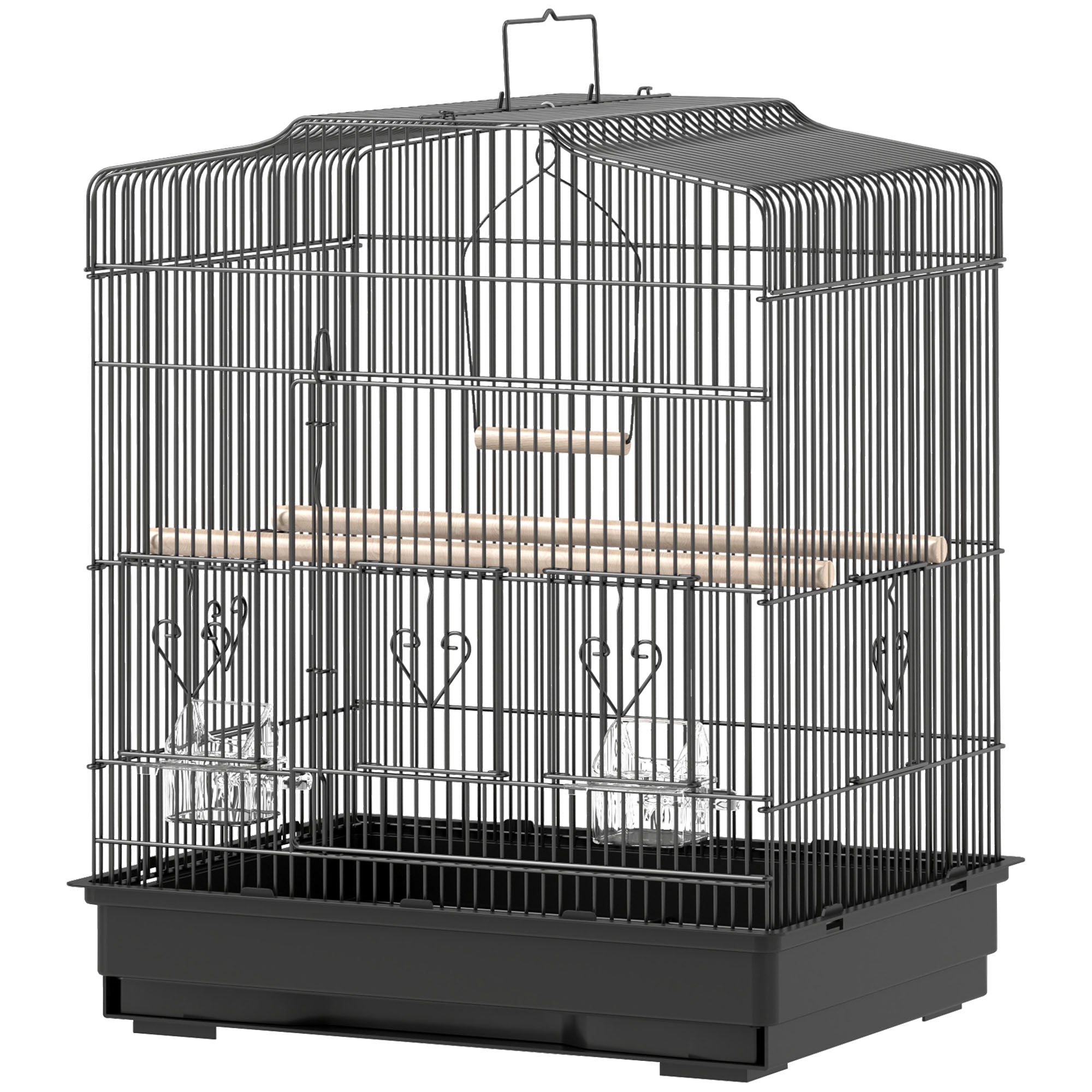 23" Metal Bird Cage for Finches and Canaries - Black-Birds-DECOROLALA
