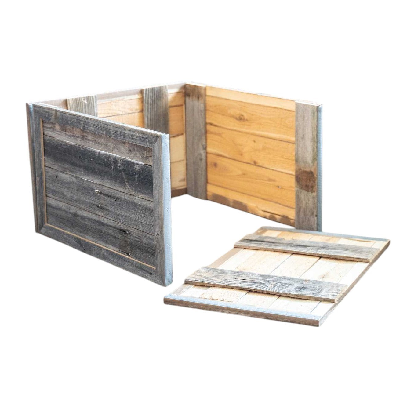 23" Natural Weathered Gray Plank Christmas Tree Collar-Sculptures-DECOROLALA