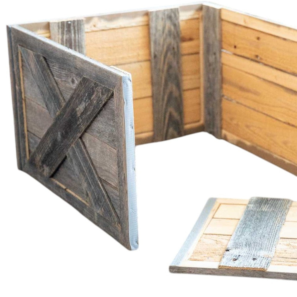 23" Natural Weathered Gray Whitewash Christmas Tree Collar-Sculptures-DECOROLALA