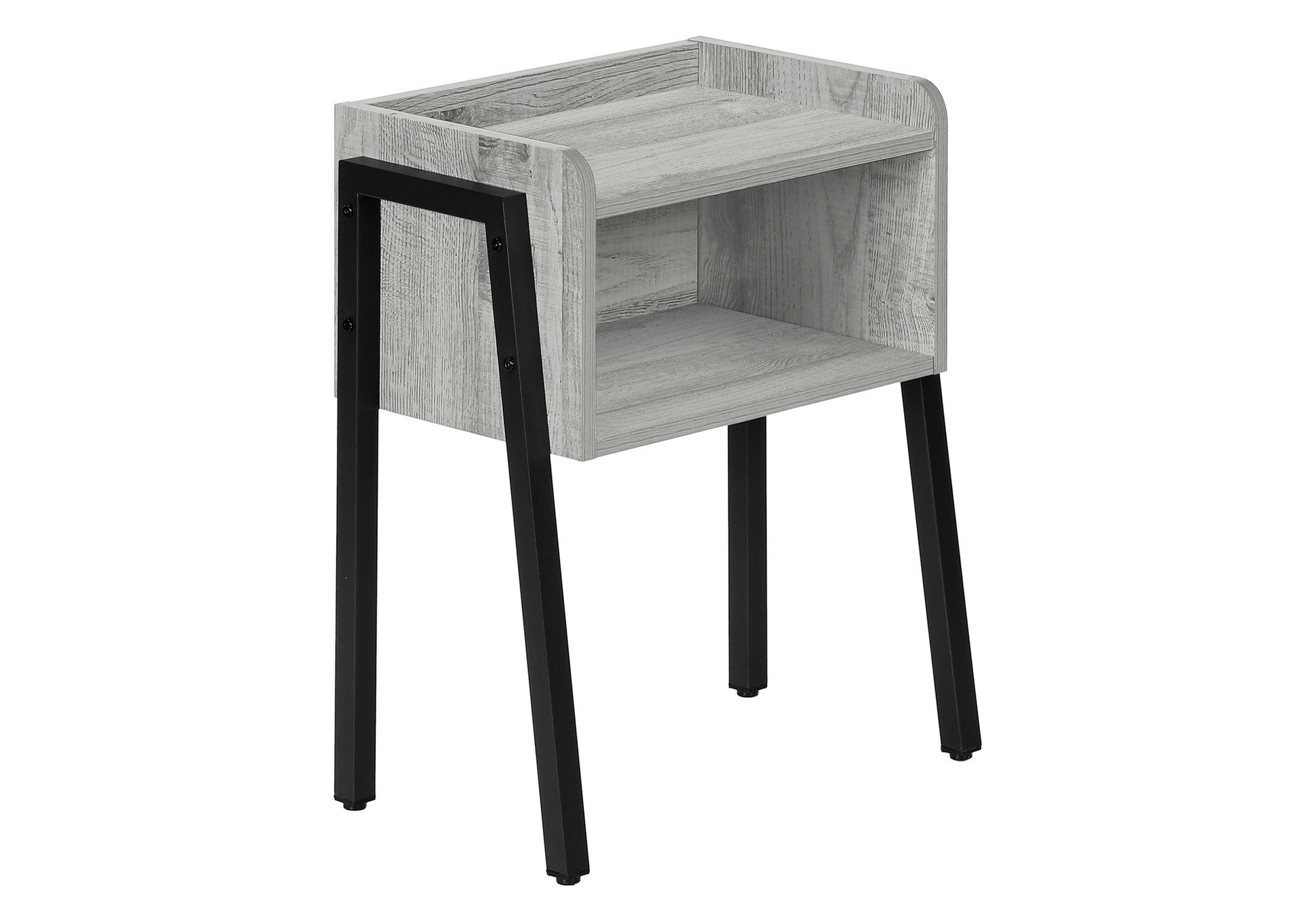 23" Rectangular Grey And Black Metal Accent Table-End-Side Tables-DECOROLALA