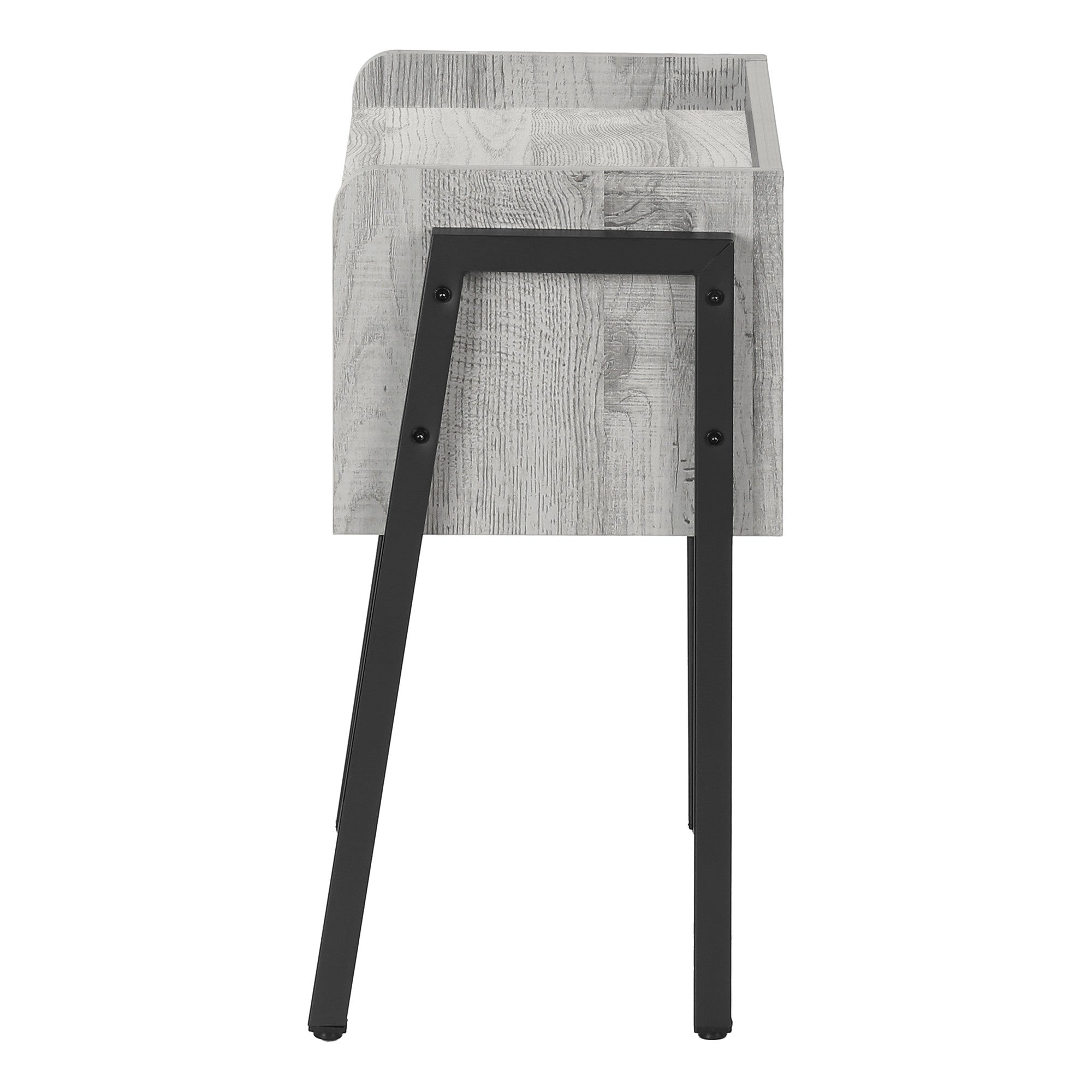 23" Rectangular Grey And Black Metal Accent Table-End-Side Tables-DECOROLALA