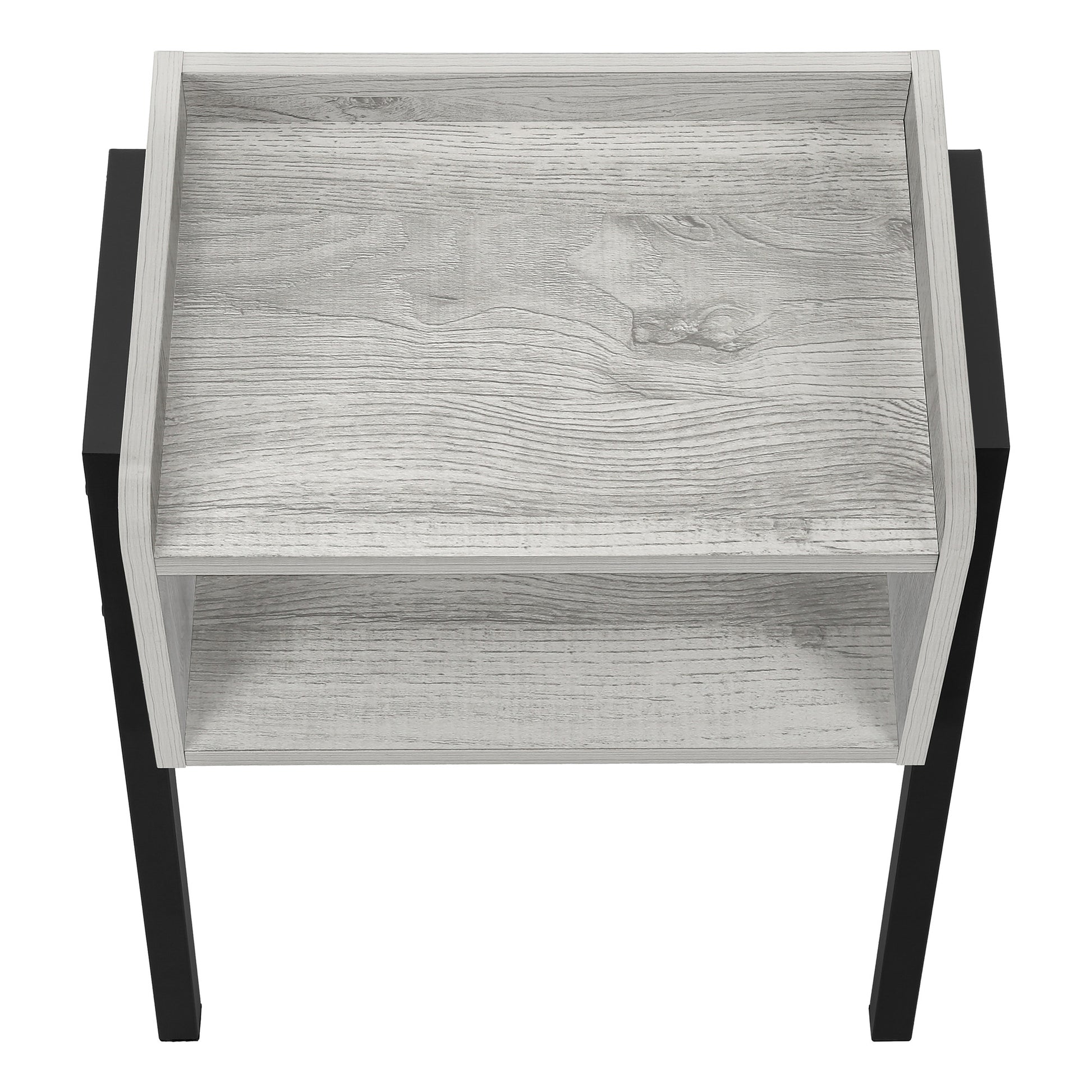 23" Rectangular Grey And Black Metal Accent Table-End-Side Tables-DECOROLALA