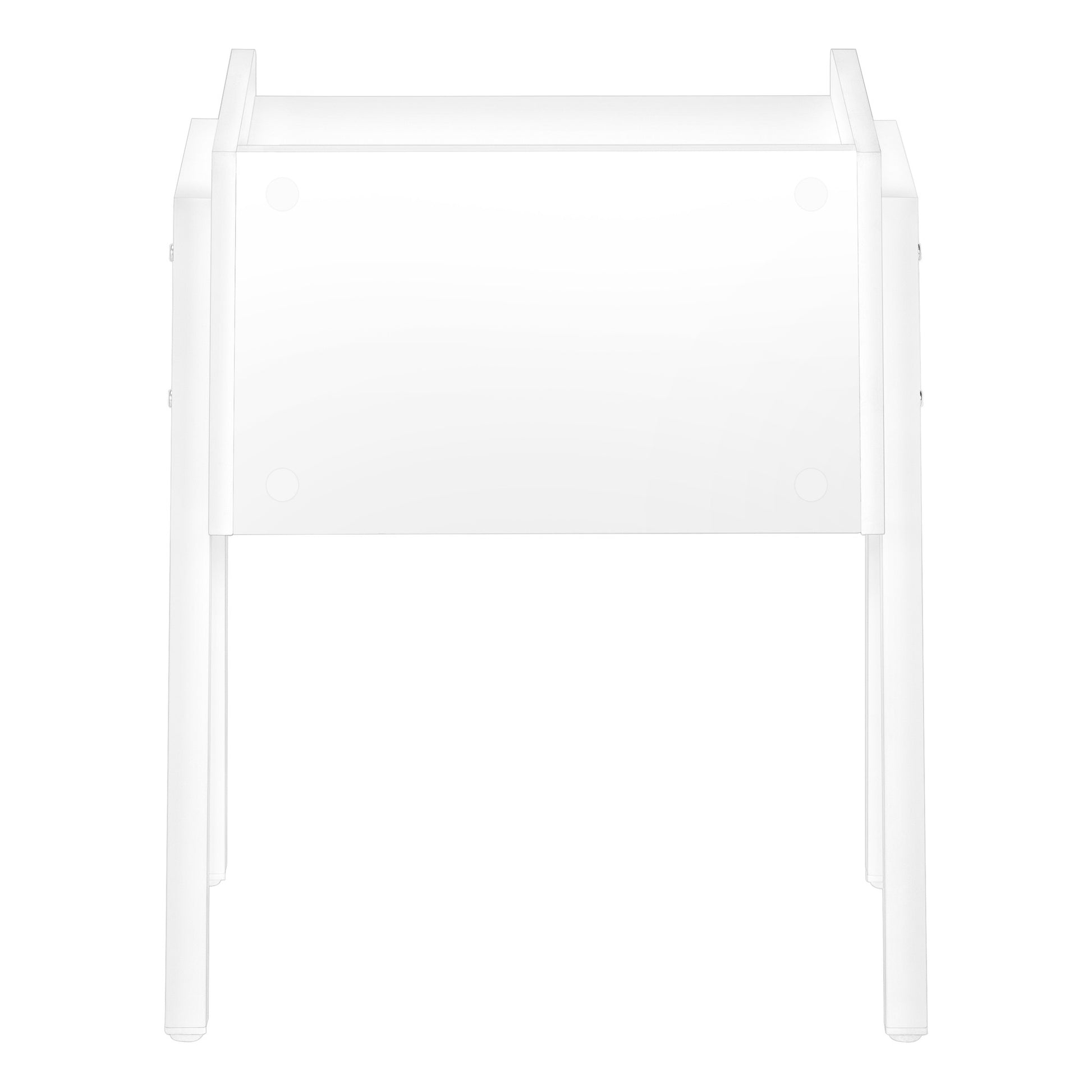 23" Rectangular White Accent Table With White Metal Legs-End-Side Tables-DECOROLALA
