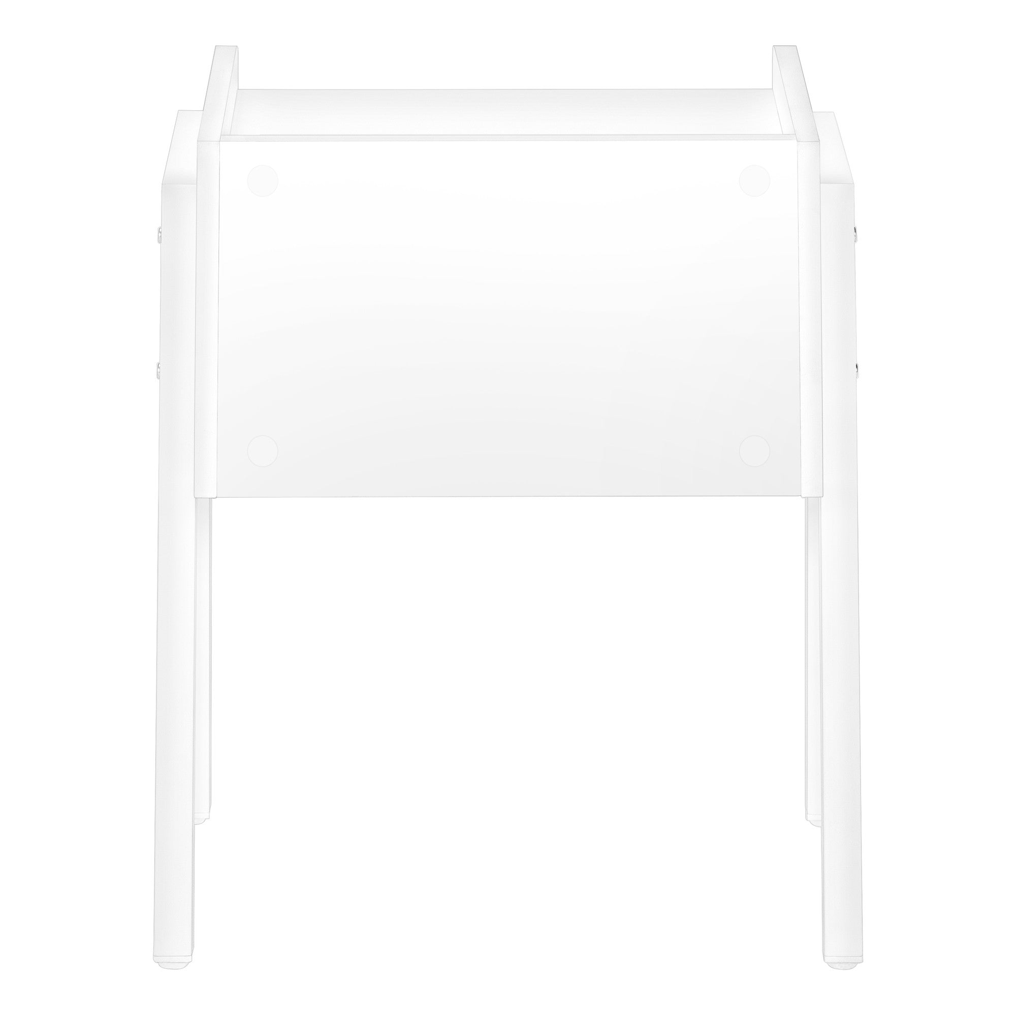 23" Rectangular White Accent Table With White Metal Legs-End-Side Tables-DECOROLALA