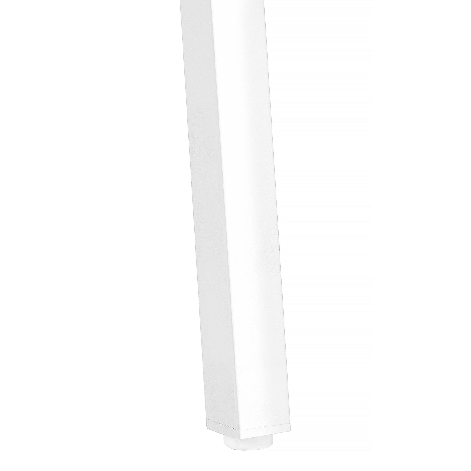 23" Rectangular White Accent Table With White Metal Legs-End-Side Tables-DECOROLALA