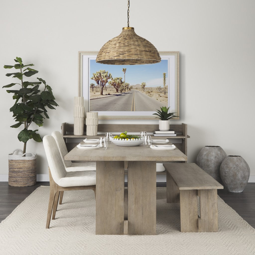 23" Tan Cylinder Ceramic Floor Vase-Vases-DECOROLALA