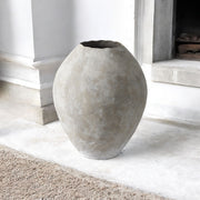 23" Tan Cylinder Ceramic Floor Vase-Vases-DECOROLALA