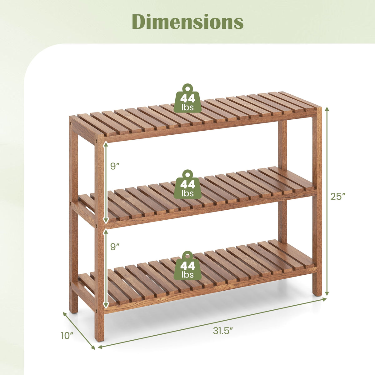 2/3-Tier Side Table Teak Wood Stand Utility Storage Shelf-3-Tier-Plant Stands-DECOROLALA