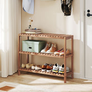 2/3-Tier Side Table Teak Wood Stand Utility Storage Shelf-3-Tier-Plant Stands-DECOROLALA