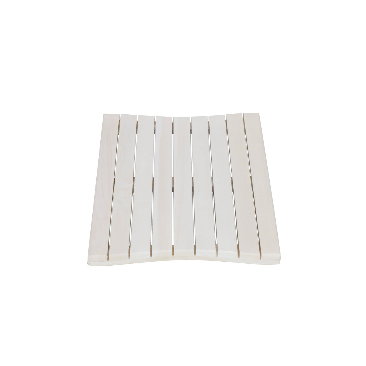 23" White Teak Slat Non Slip Bath Mat-Bath Rug-DECOROLALA