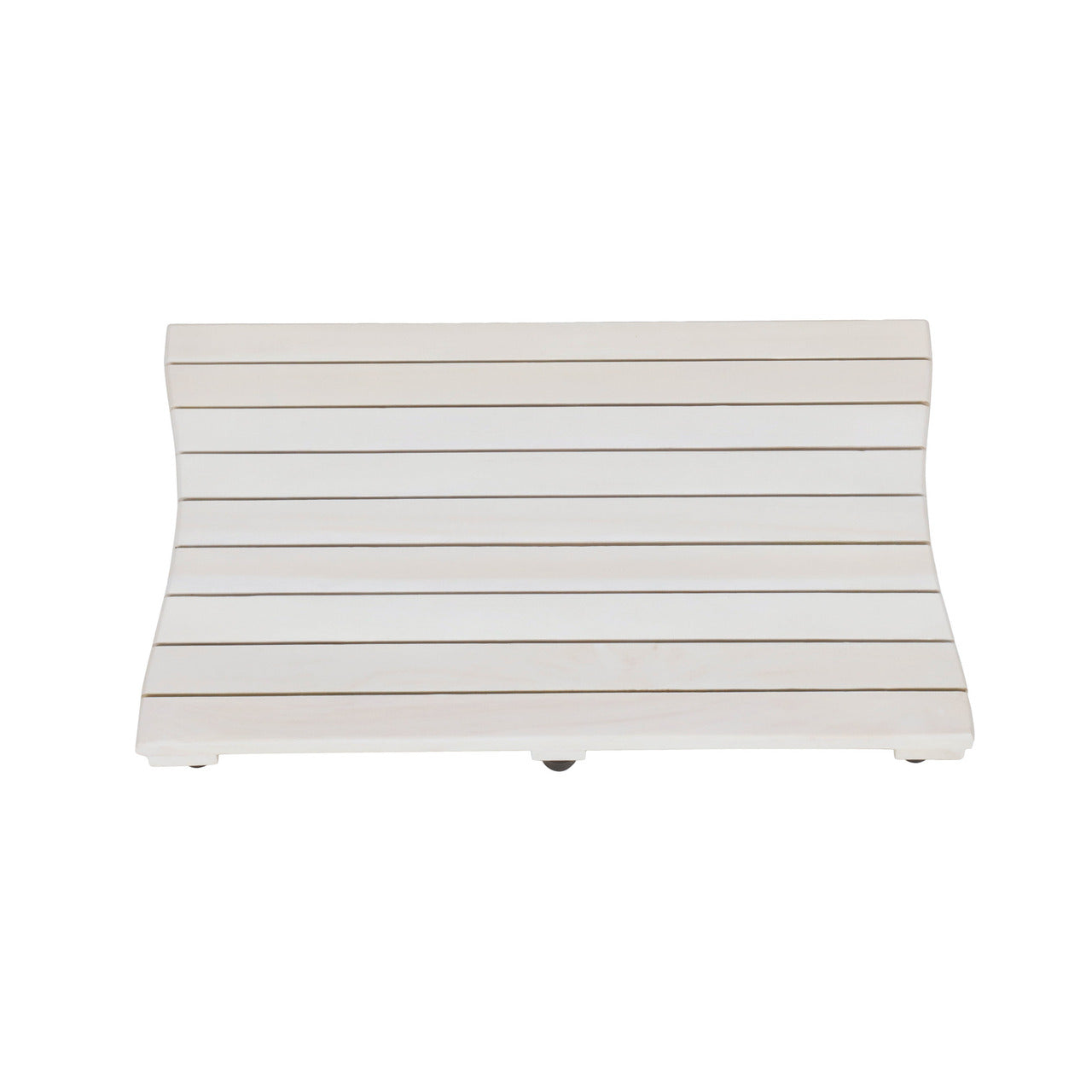 23" White Teak Slat Non Slip Bath Mat-Bath Rugs-DECOROLALA