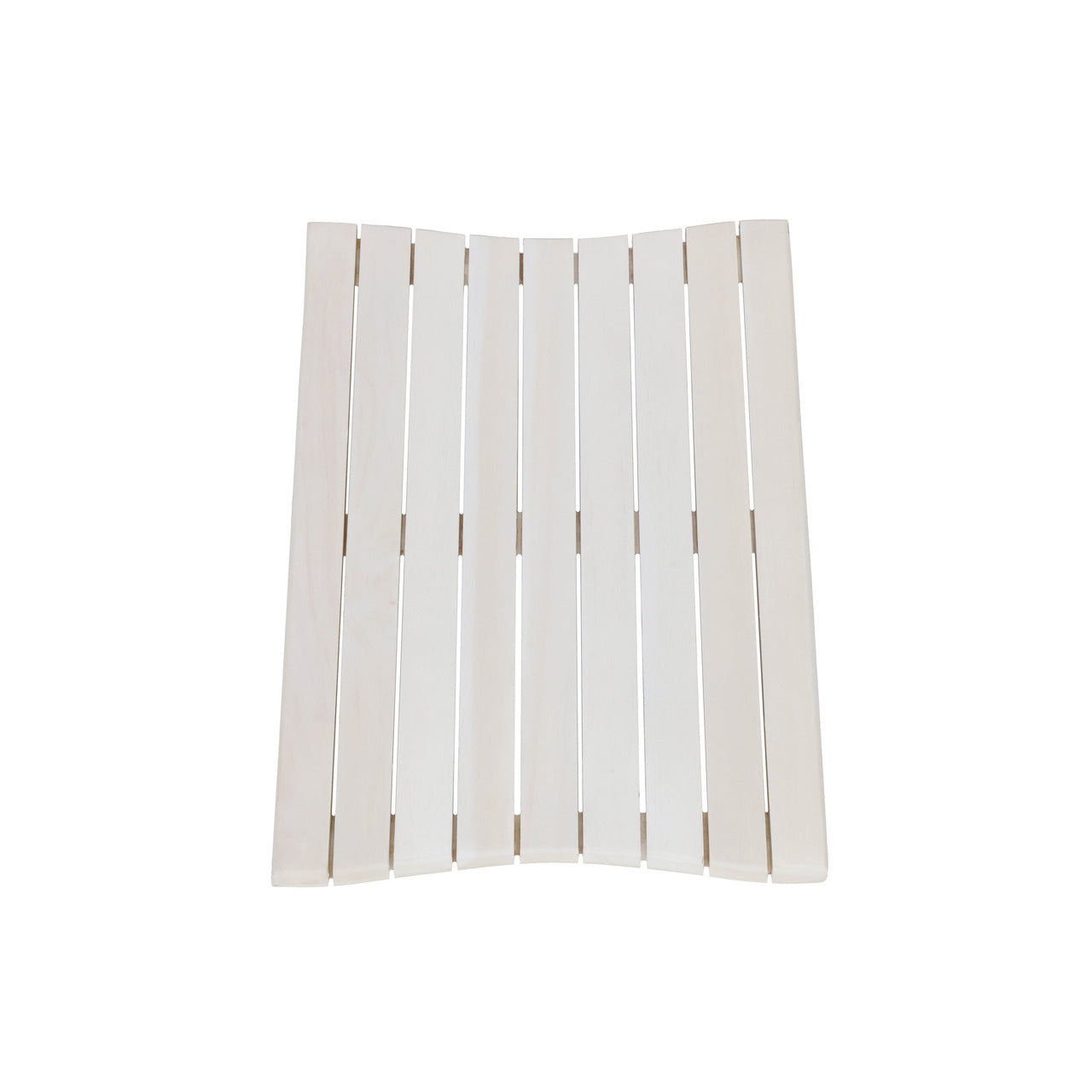 23" White Teak Slat Non Slip Bath Mat-Bath Rugs-DECOROLALA