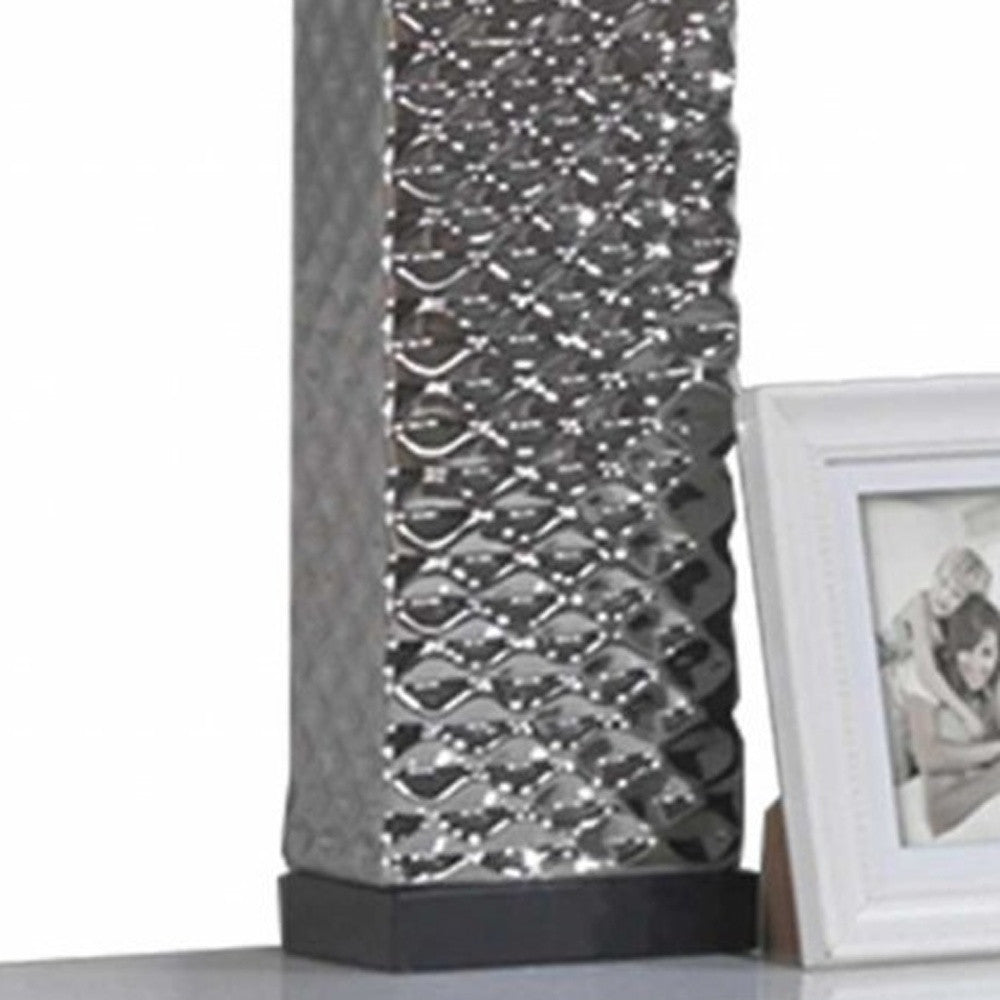 23" White Two Drawers Mirrored Nightstand-Nightstands & Bedside Tables-DECOROLALA