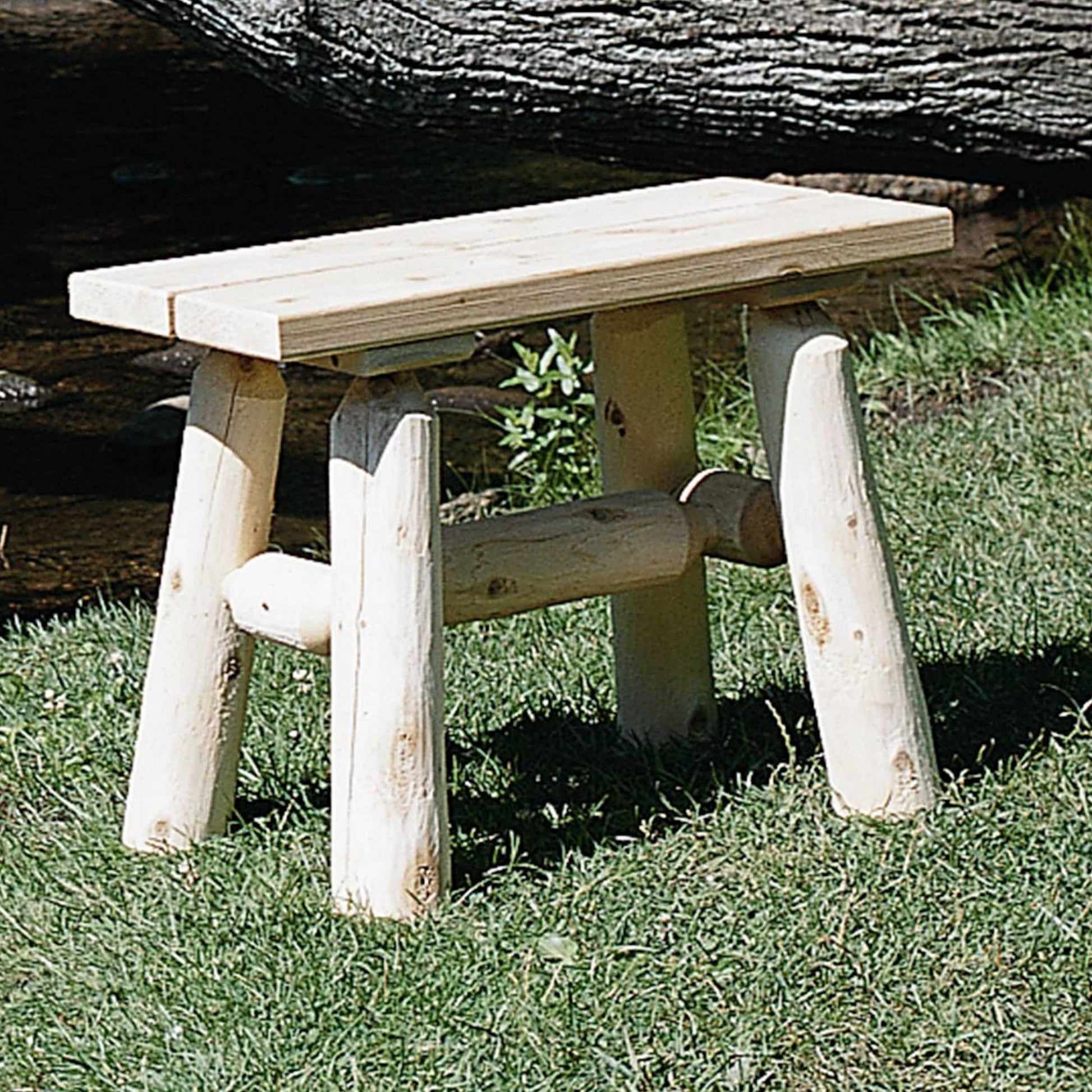 23" X 11" X 18" Natural Wood End Bench Pair-Outdoor Chairs-DECOROLALA