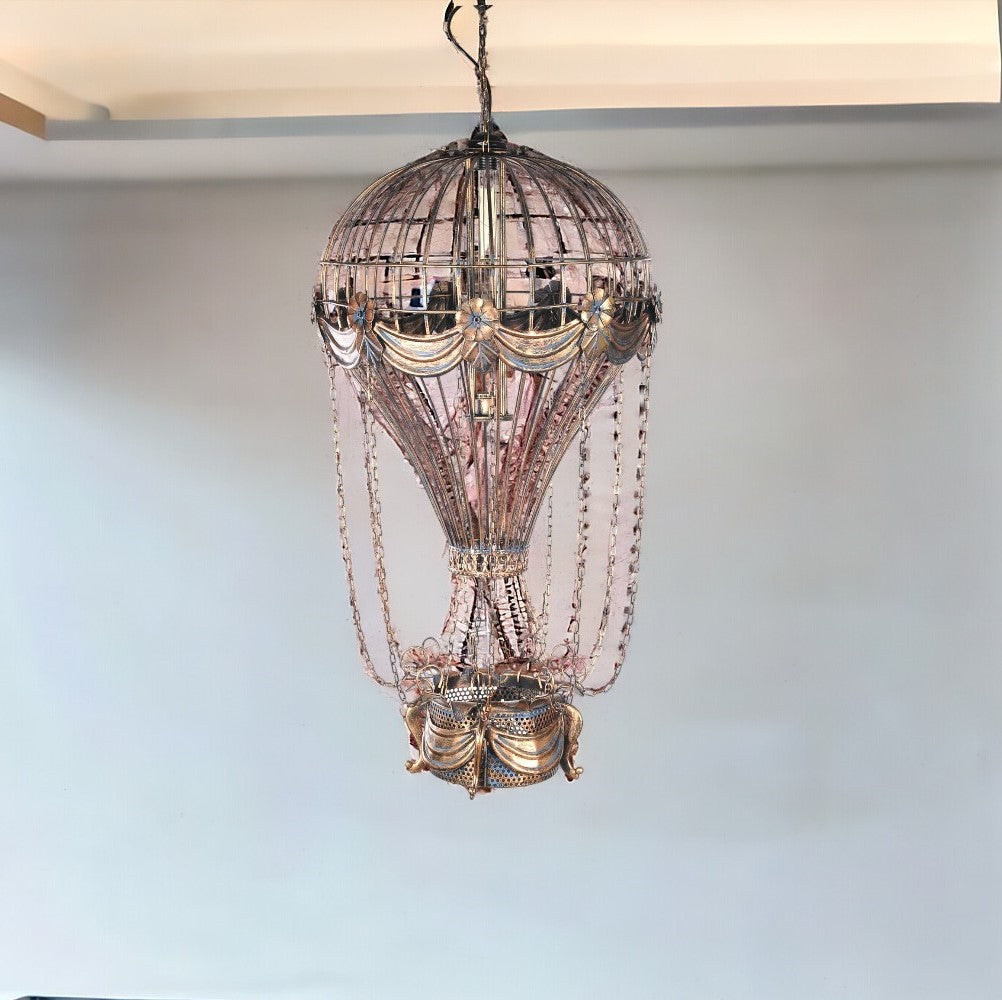 23" x 23" x 41" Vintage Hot Air Balloon Pendant-Pendants-Hanging Lights-DECOROLALA