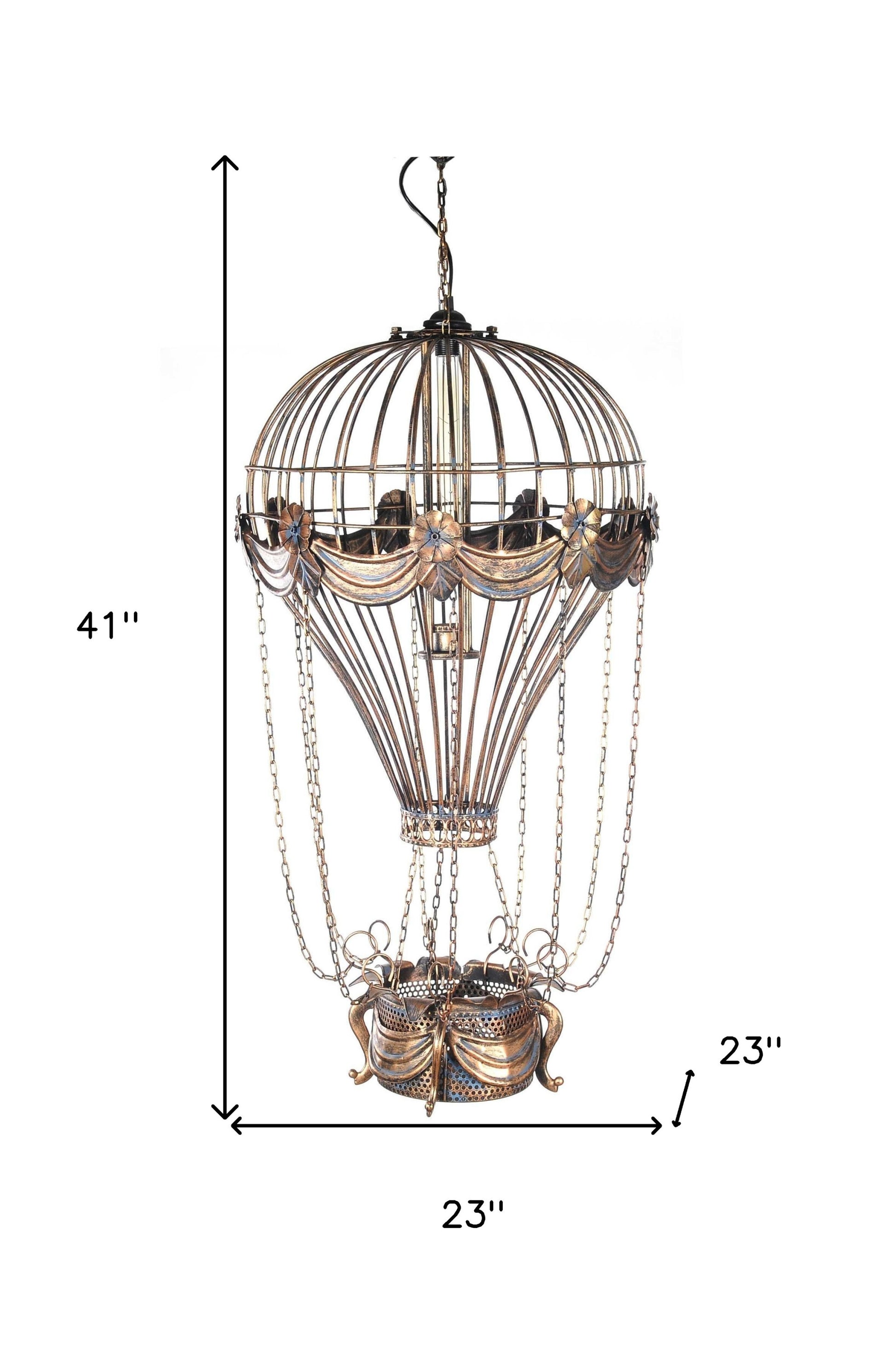 23" x 23" x 41" Vintage Hot Air Balloon Pendant-Pendants-Hanging Lights-DECOROLALA
