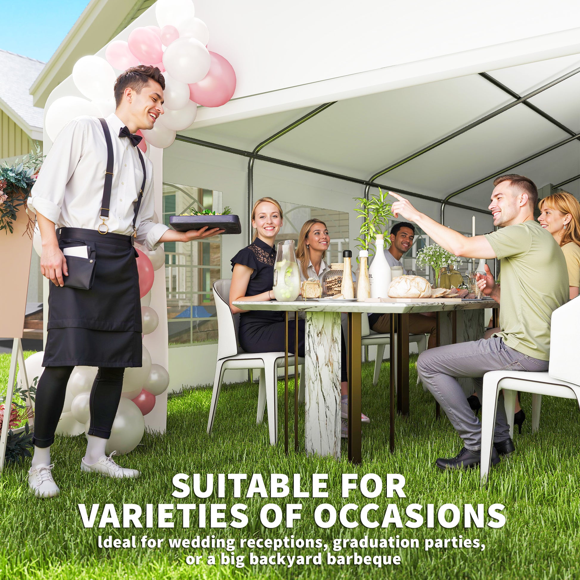23' x 39' Heavy Duty Party Tent Canopy - White-Patio & Garden > Wedding & Events Tents > Canopy Tents-DECOROLALA