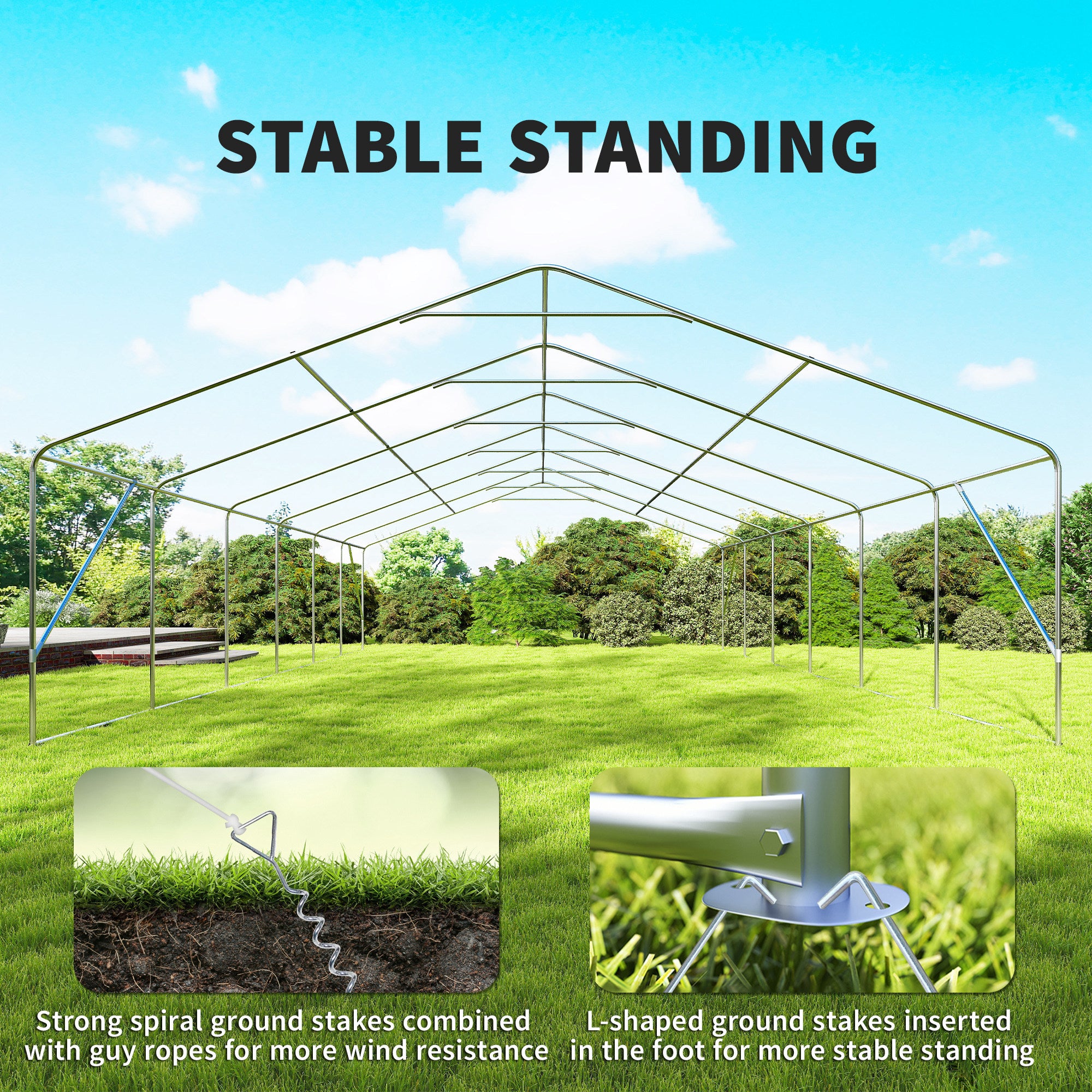 23' x 39' Heavy Duty Party Tent Canopy - White-Patio & Garden > Wedding & Events Tents > Canopy Tents-DECOROLALA