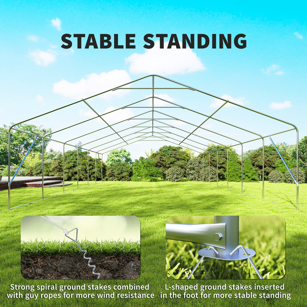 23' x 39' Heavy Duty Party Tent Canopy - White-Patio & Garden > Wedding & Events Tents > Canopy Tents-DECOROLALA