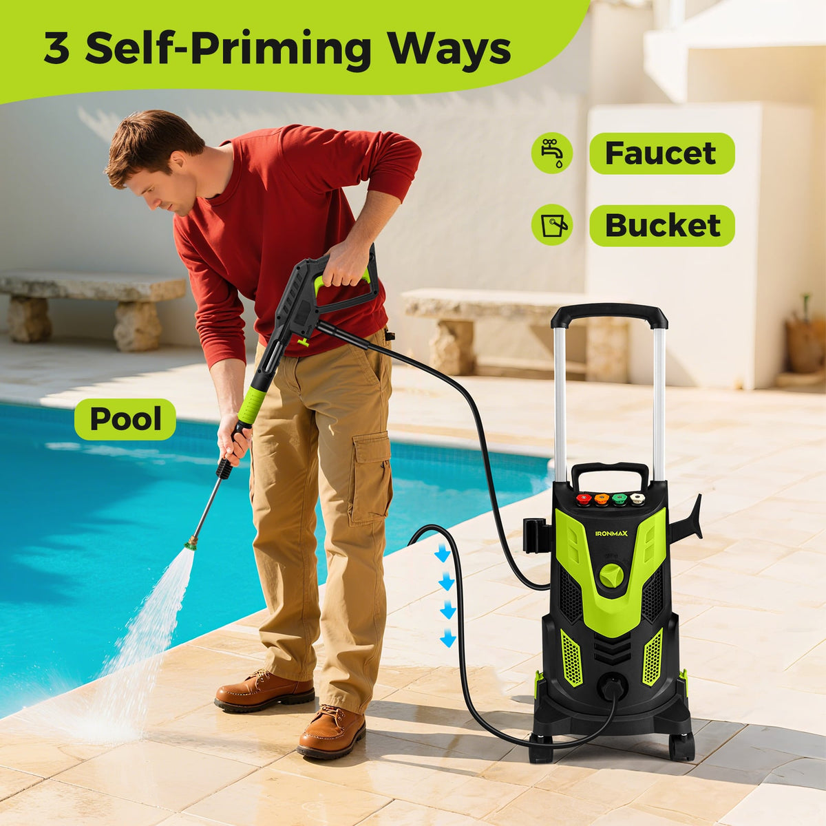 2300 PSI 1.8 GPM Electric High Pressure Power Washer-Green-Pressure Washers-DECOROLALA