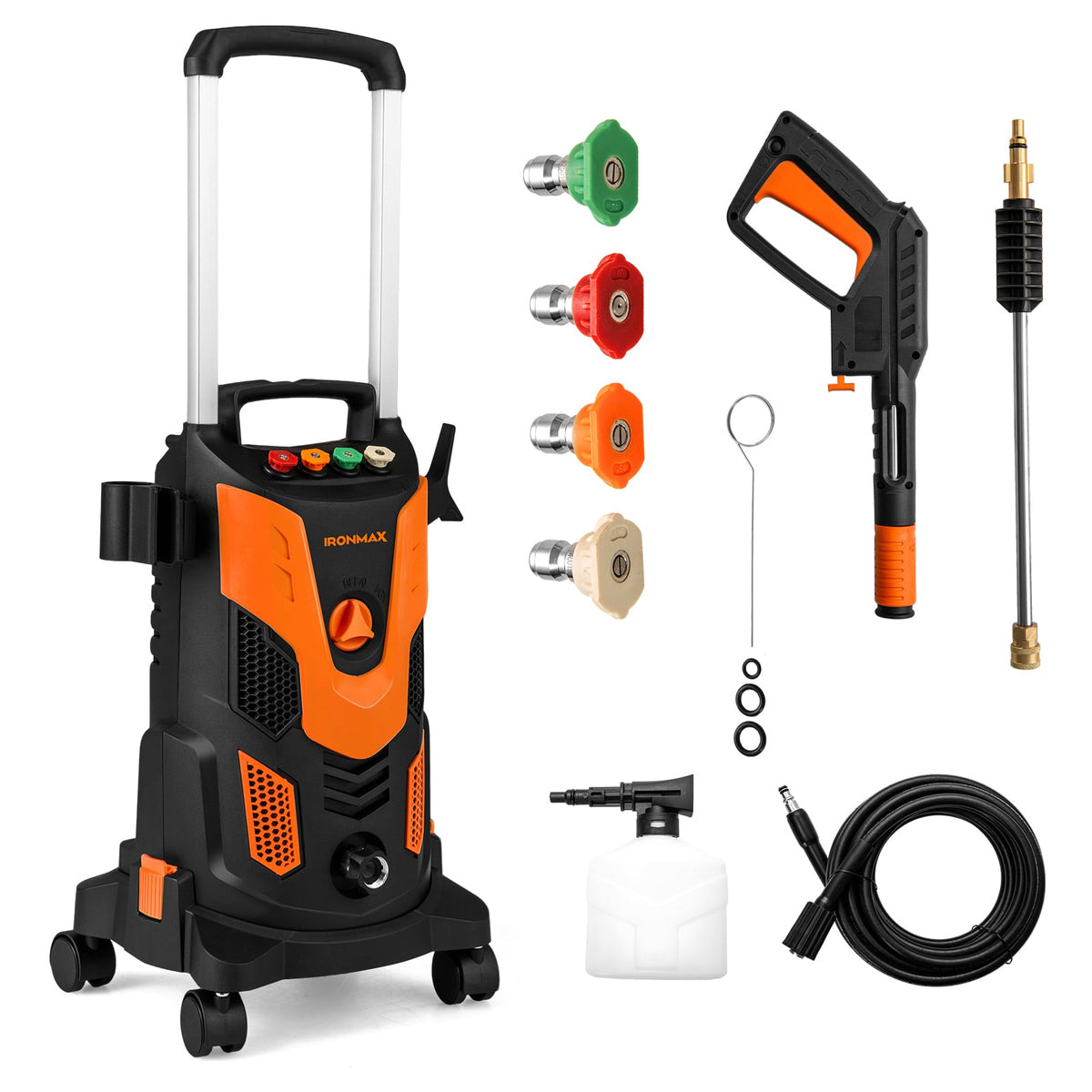 2300 PSI 1.8 GPM Electric High Pressure Power Washer-Orange-Pressure Washers-DECOROLALA