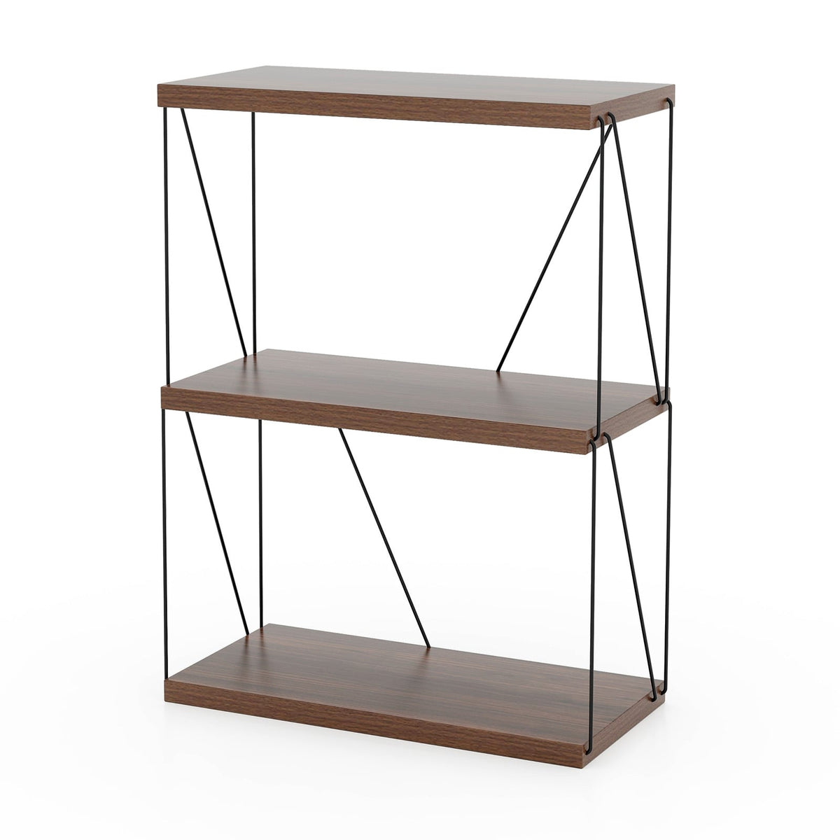 2/3/4/5-Tier Multipurpose Display Rack with Metal Frame-3-Tier-Bookcases-DECOROLALA
