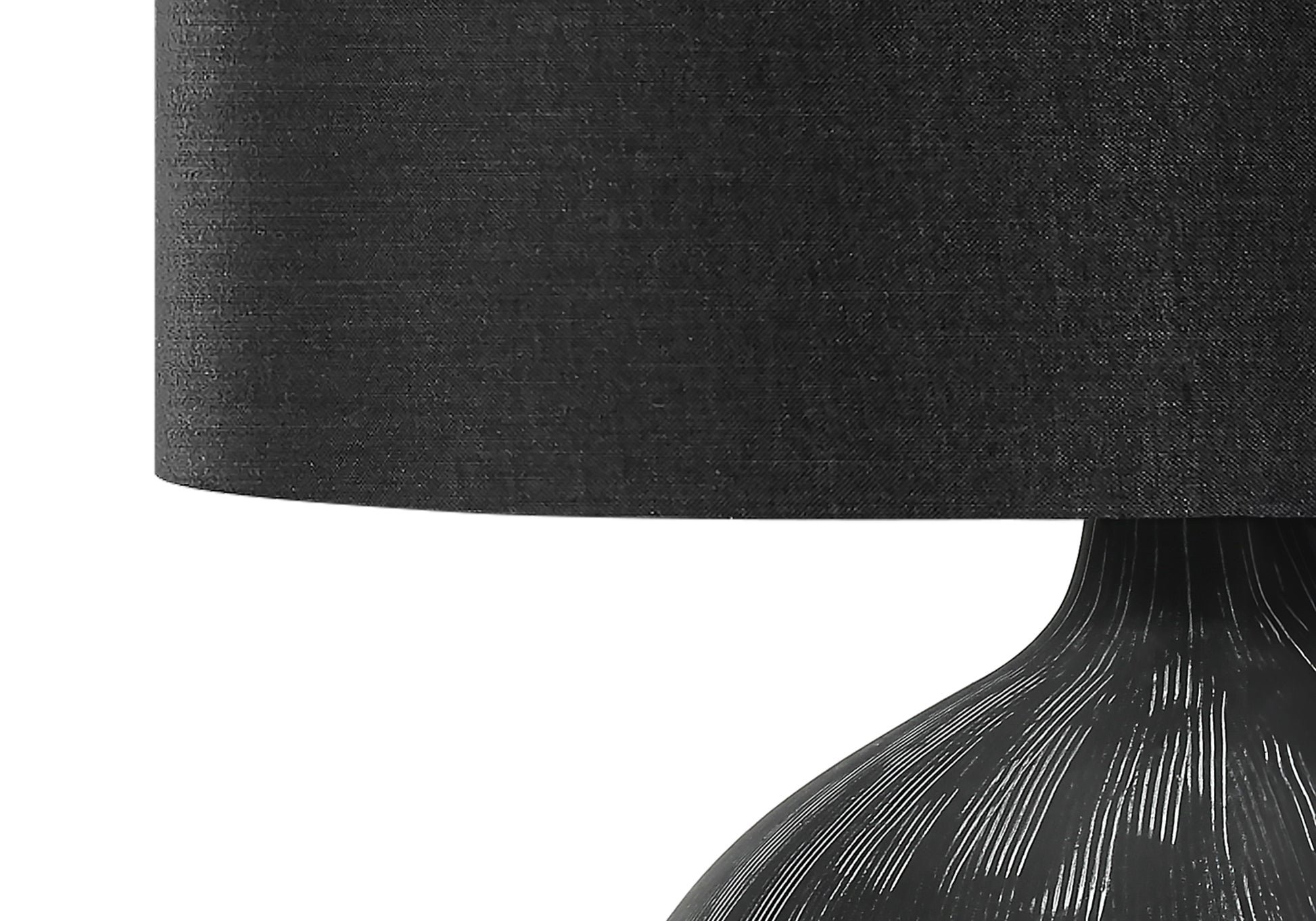 23"H Black Ceramic Table Lamp with Fabric Shade-Lighting-DECOROLALA