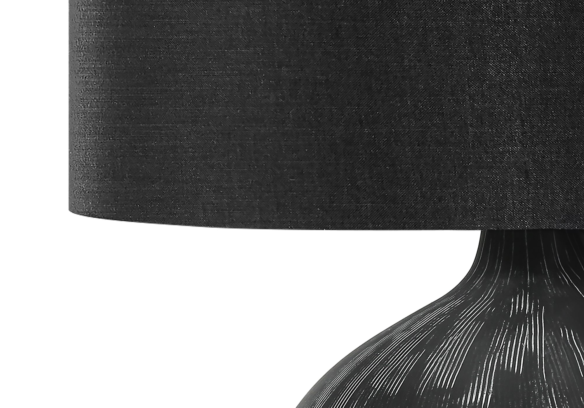 23"H Black Ceramic Table Lamp with Fabric Shade-Lighting-DECOROLALA