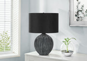 23"H Black Ceramic Table Lamp with Fabric Shade-Lighting-DECOROLALA