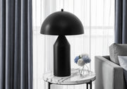 23"H Black Metal Table Lamp with Mushroom Shade-Lighting-DECOROLALA