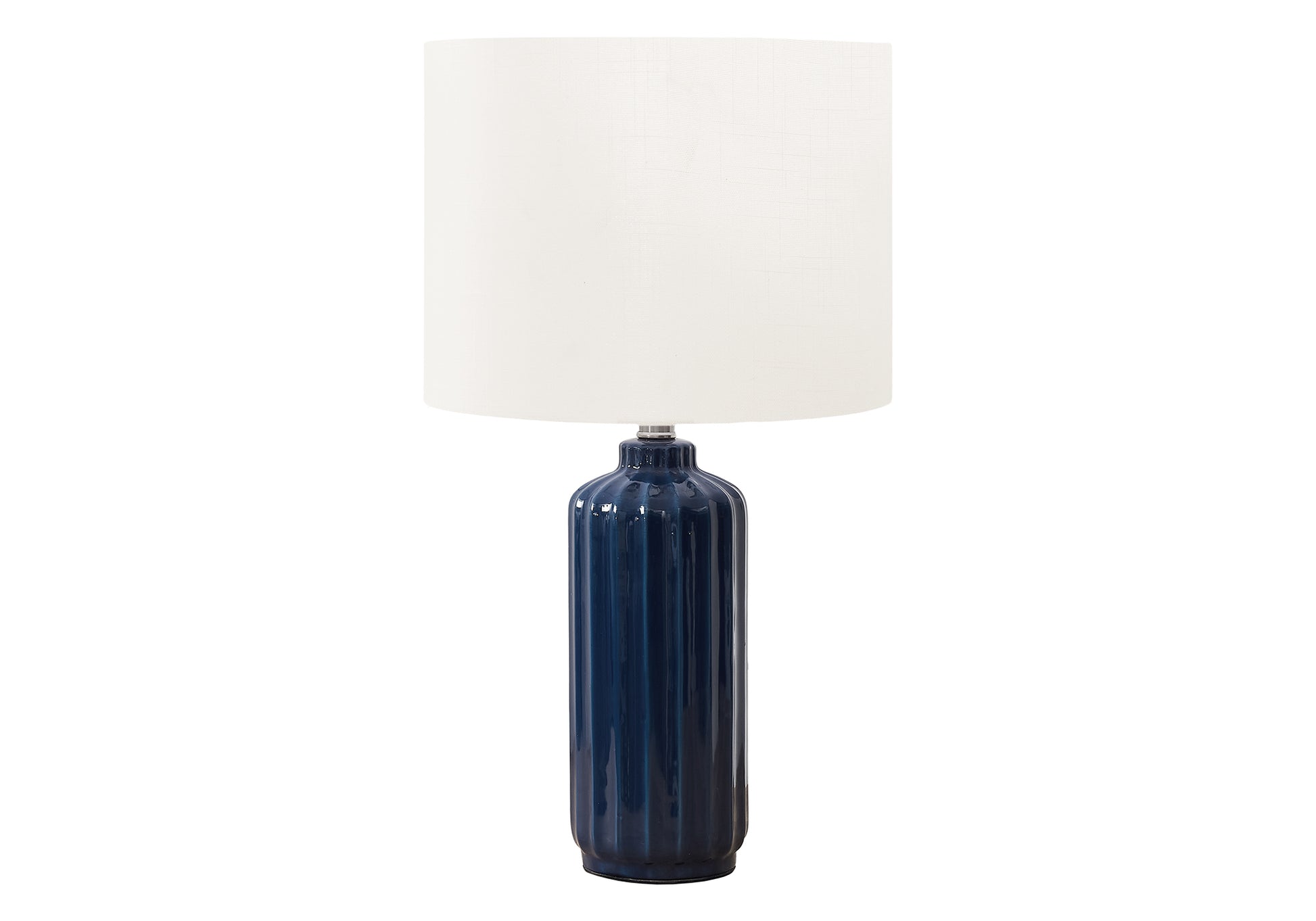 23"H Blue Ceramic Table Lamp with Ivory Shade-Lighting-DECOROLALA