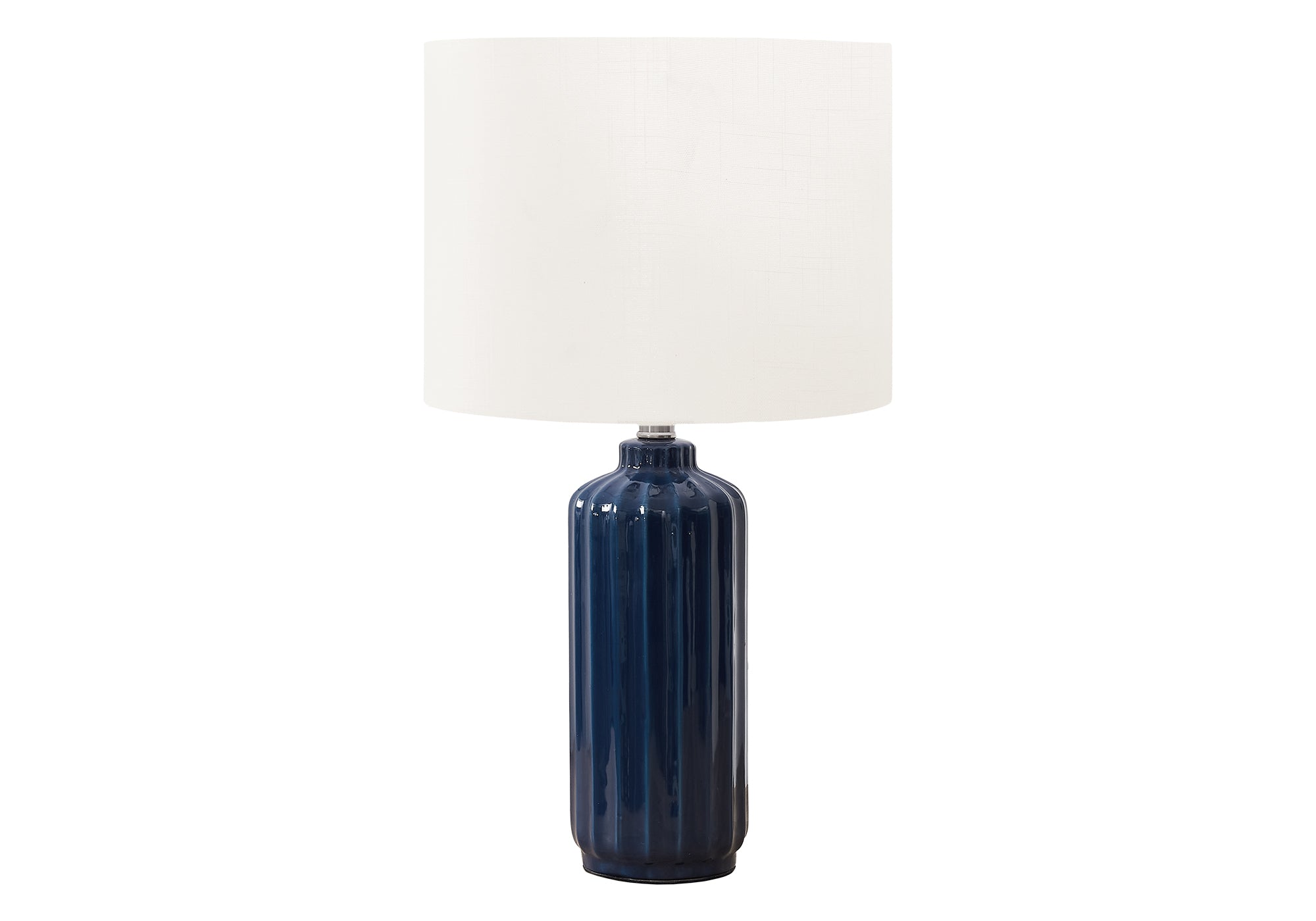 23"H Blue Ceramic Table Lamp with Ivory Shade-Lighting-DECOROLALA