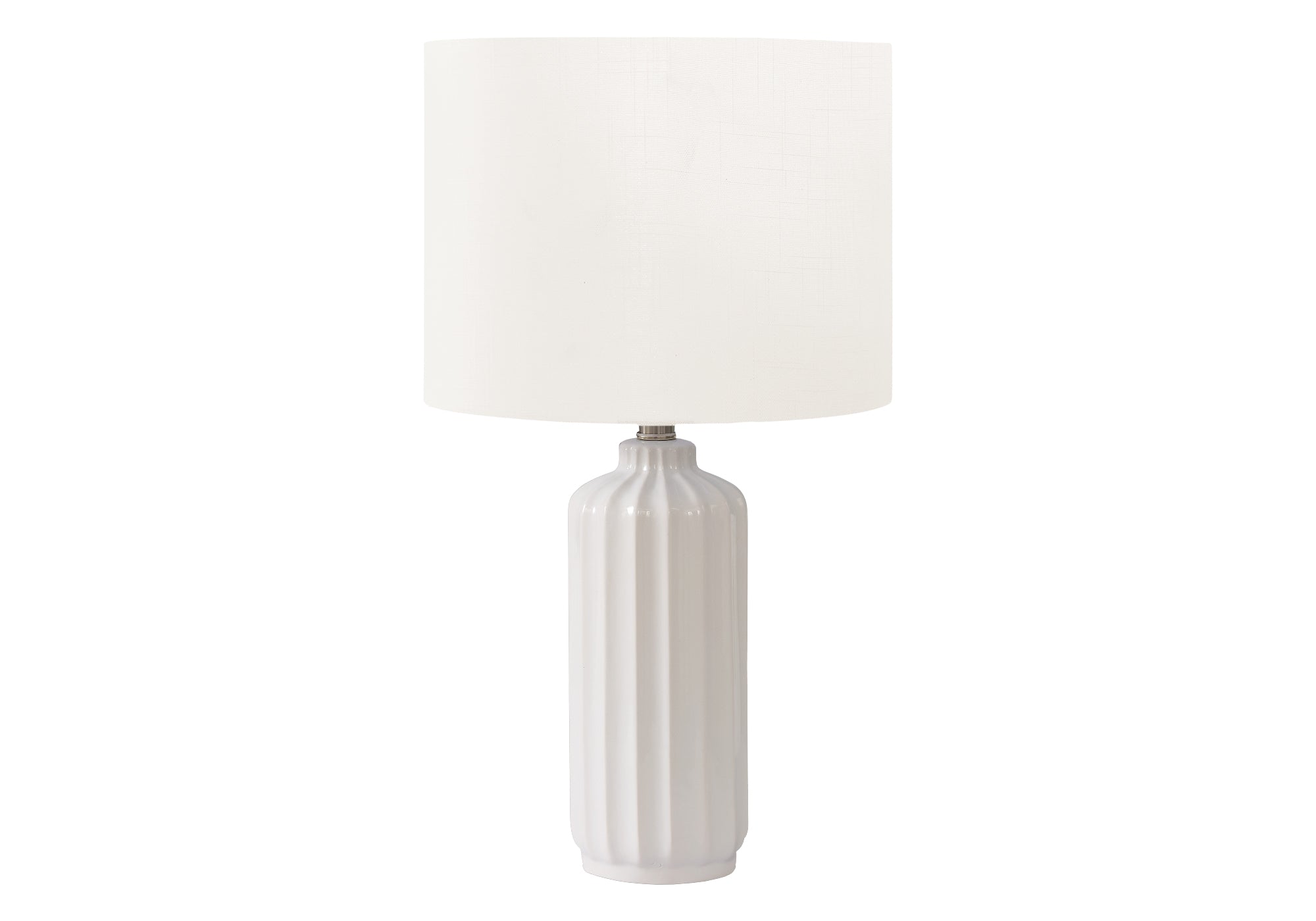 23"H Blue Ceramic Table Lamp with Ivory Shade-Lighting-DECOROLALA